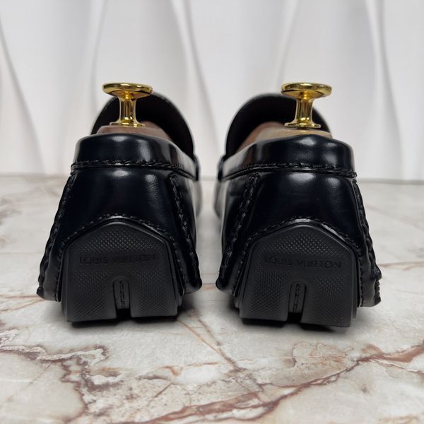 Racetrack Moccasins Black Leather