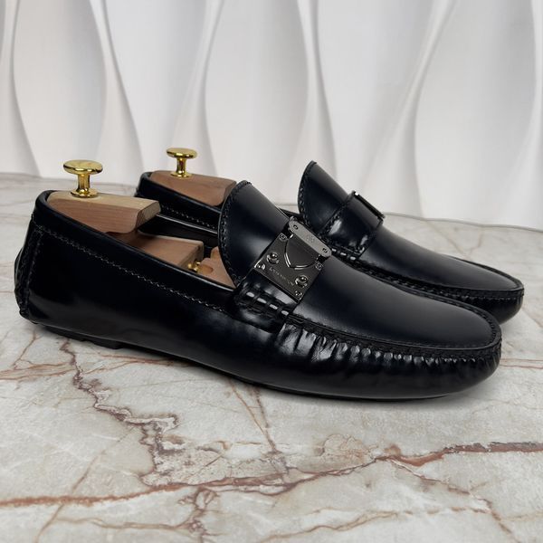 Racetrack Moccasins Black Leather