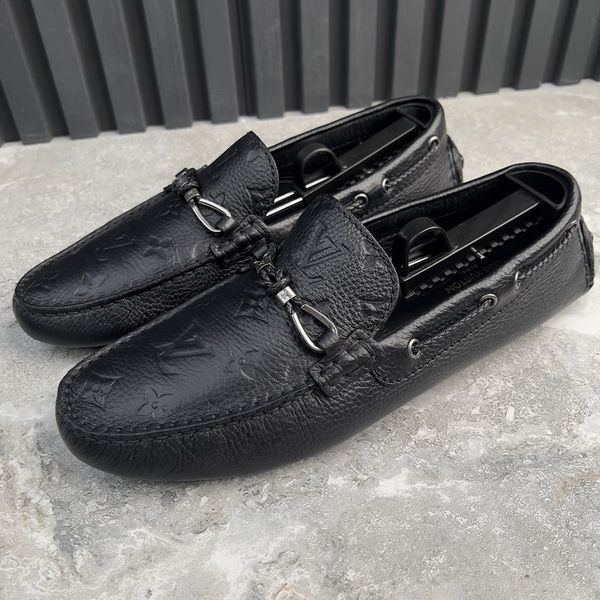 Raspail Moccasins Embossed Monogram Black Leather