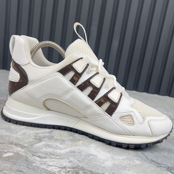 Sneakers White Mesh Monogram Leather