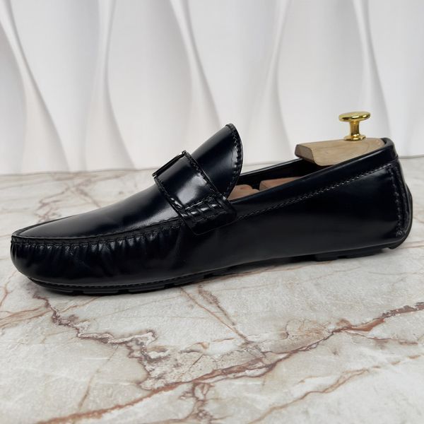 Racetrack Moccasins Black Leather