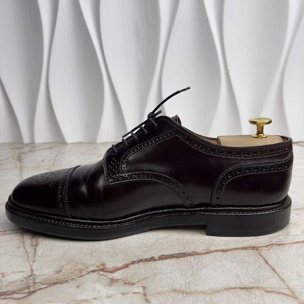 Medallion Cap Toe класичне взуття броги коричневі шкіряні Shell Cordovan 3828 фото