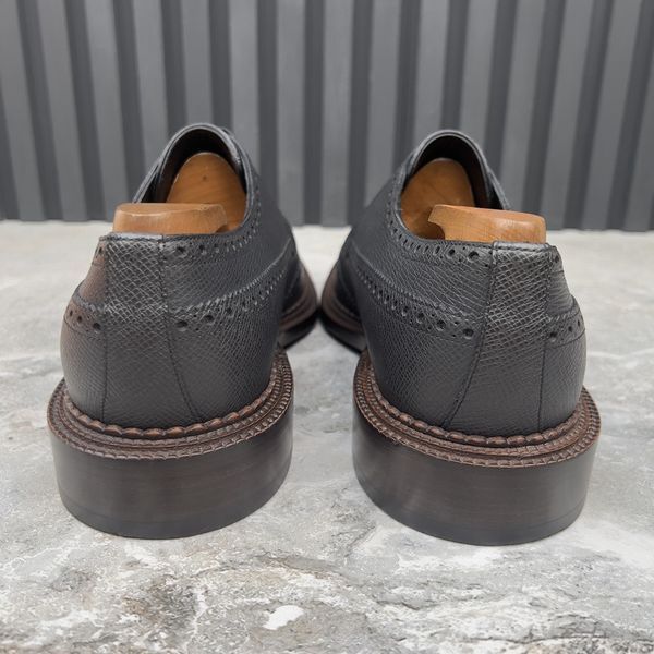 Wingtip Dress Shoes Derby Brogue Gray Taiga Leather