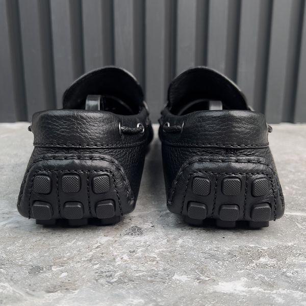 Raspail Moccasins Embossed Monogram Black Leather