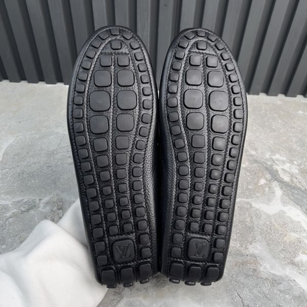 Raspail Moccasins Embossed Monogram Black Leather
