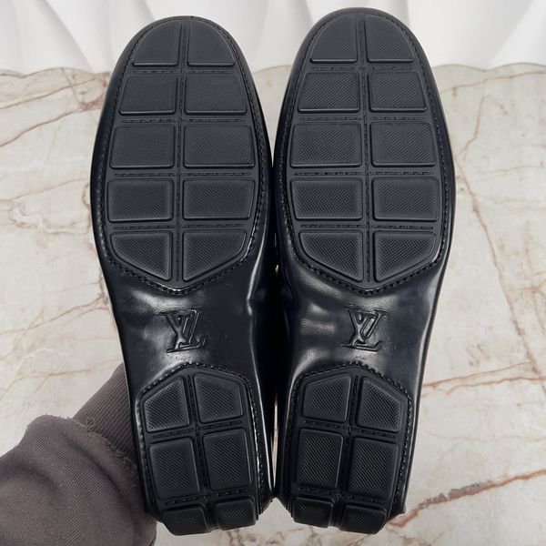 Racetrack Moccasins Black Leather