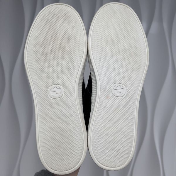 Dublin Sneakers Slip On Embroidered Bees Stars Black Leather