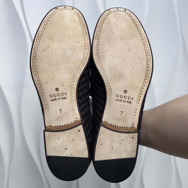 1953 Horsebit Loafers Houndstooth Tweed Olive Green Leather