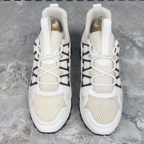 Sneakers White Mesh Monogram Leather