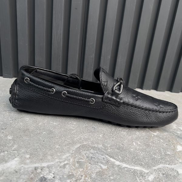 Raspail Moccasins Embossed Monogram Black Leather