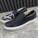 Trocadero Circle Logo LV Sneaker Slip On Navy Blue Leather
