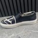 Trocadero Circle Logo LV Sneaker Slip On Navy Blue Leather