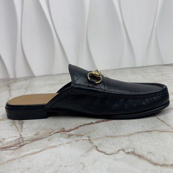 1953 Horsebit Mule Black Leather