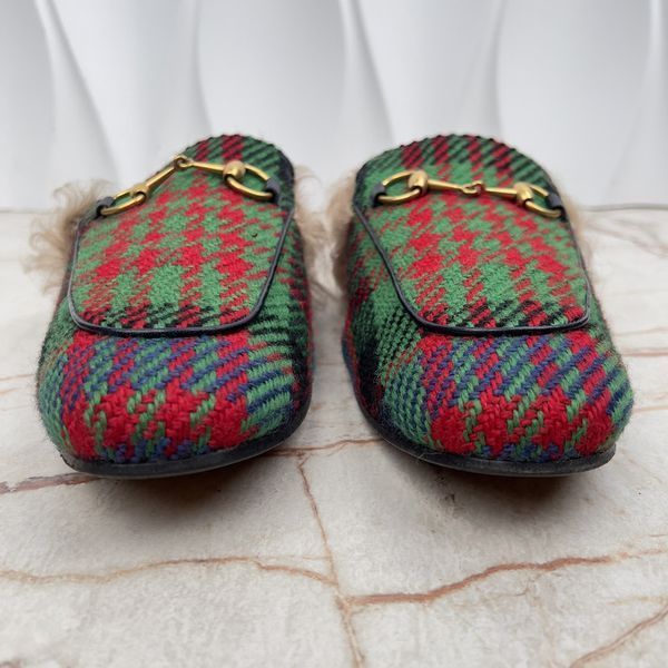 Princetown Horsebit Mule Fur Multicolor Tweed