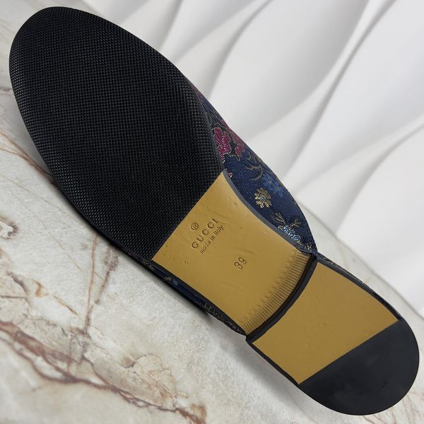 Disney Donald Duck Princetown Horsebit Mule Blue Navy Fabric