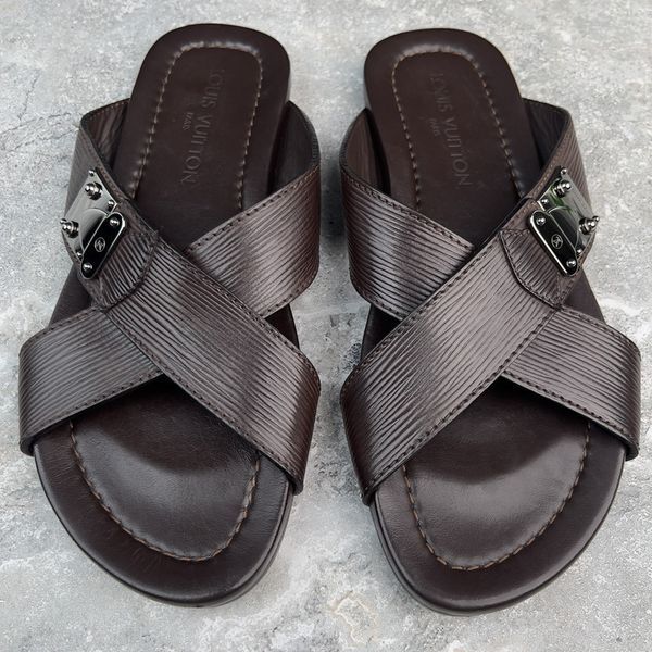 Mule Sandals Brown Epi Leather