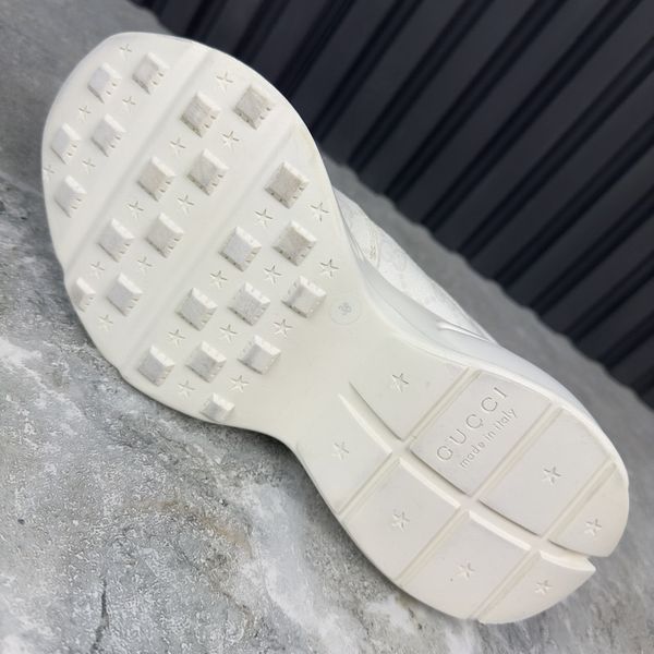 Rhyton GG Monogram Sneakers White Leather