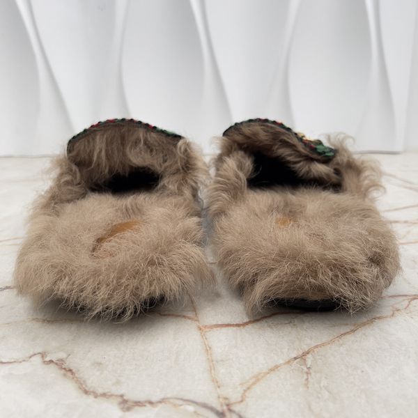 Princetown Horsebit Mule Fur Multicolor Tweed