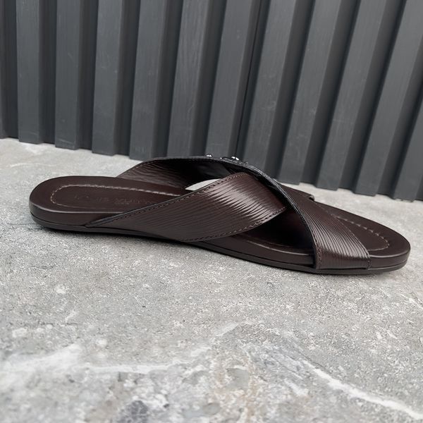 Mule Sandals Brown Epi Leather
