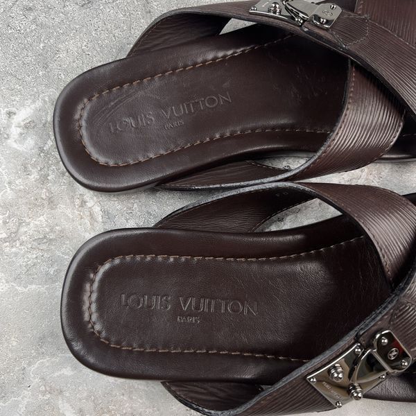 Mule Sandals Brown Epi Leather