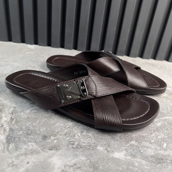 Mule Sandals Brown Epi Leather