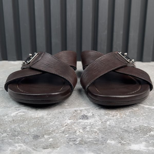Mule Sandals Brown Epi Leather