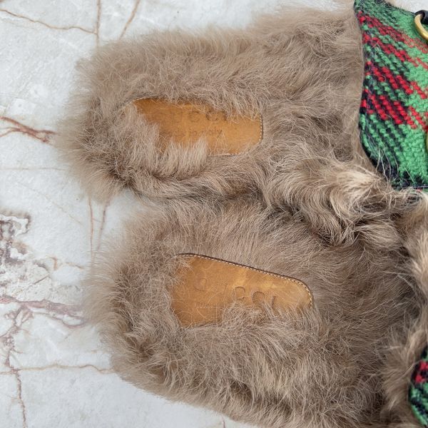 Princetown Horsebit Mule Fur Multicolor Tweed