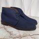 Chukka Desert Boots Lace Up Blue Fabric Leather