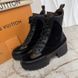 Laureate Desert Boot Platform Monogram Canvas Black Leather Suede