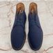 Chukka Desert Boots Lace Up Blue Fabric Leather