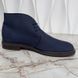 Chukka Desert Boots Lace Up Blue Fabric Leather