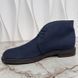 Chukka Desert Boots Lace Up Blue Fabric Leather