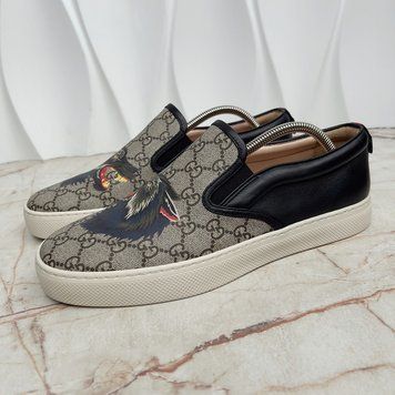 Dublin Wild Wolf GG Supreme Slip-On Beige Leather