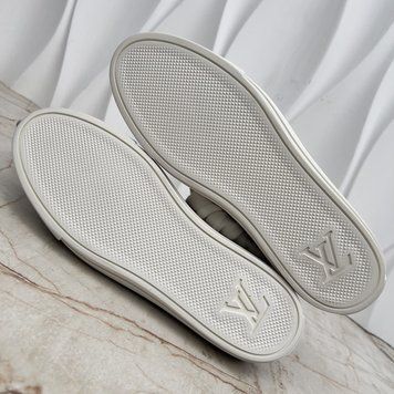 Stellar Sneakers Monogram Trim White Leather