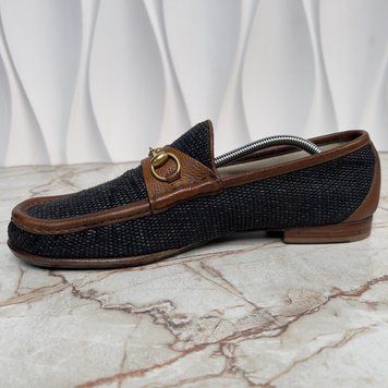 1954 Horsebit Loafers Black Raffia