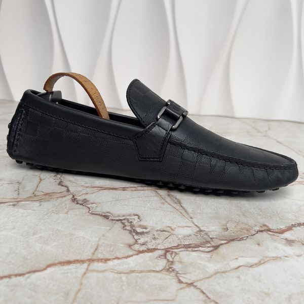 Hockenheim Damier Infini Moccasins Black Leather