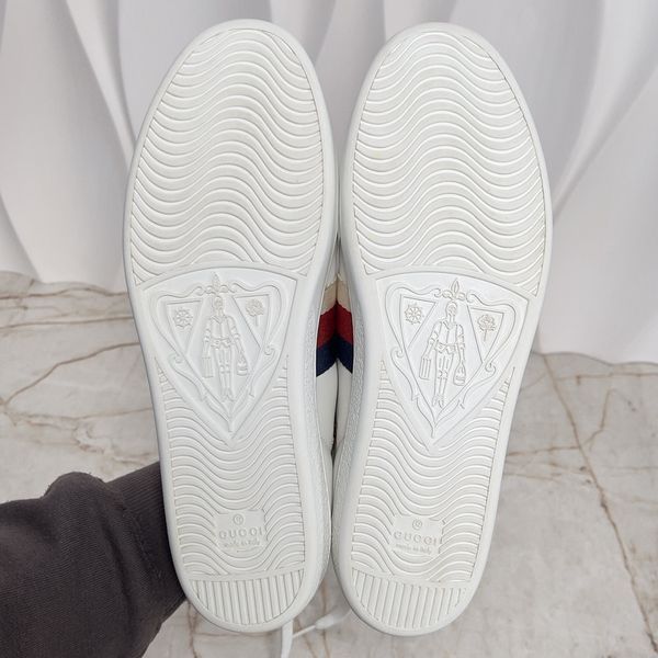 ACE Web Sneakers Stars Bees Embroidered White Leather