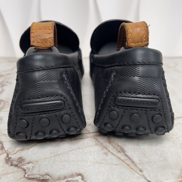 Hockenheim Damier Infini Moccasins Black Leather