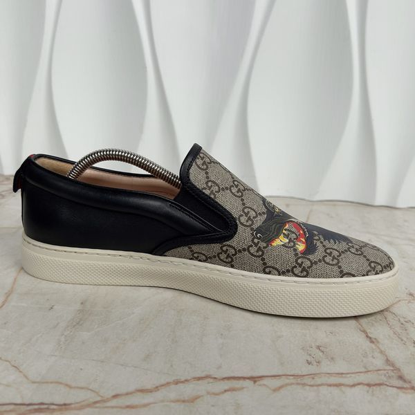 Dublin Wild Wolf GG Supreme Slip-On Beige Leather