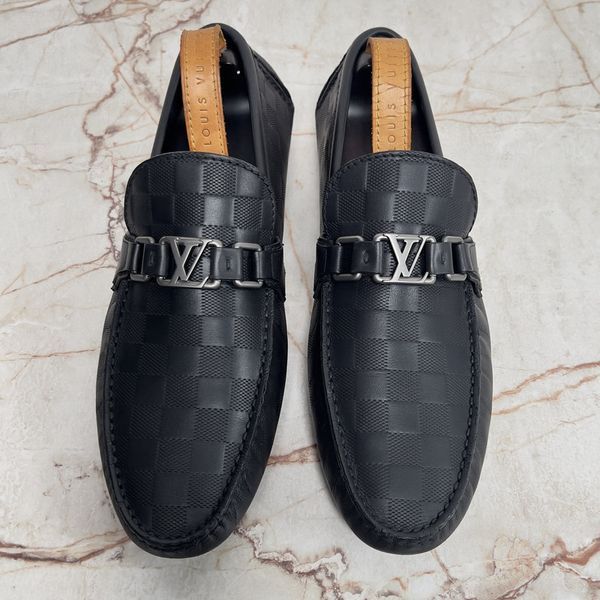 Hockenheim Damier Infini Moccasins Black Leather