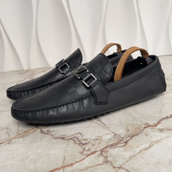 Hockenheim Damier Infini Moccasins Black Leather