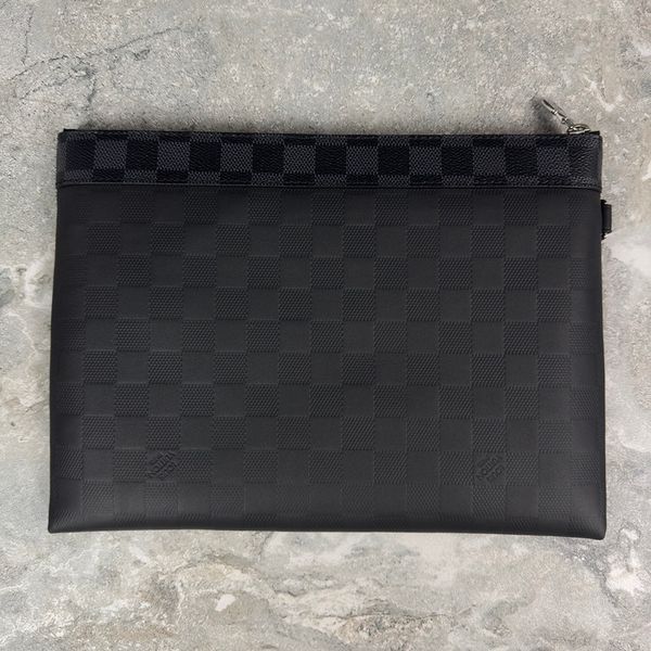 Pochette Discovery Pm Clutch Damier Black Leather