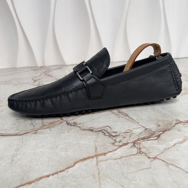 Hockenheim Damier Infini Moccasins Black Leather