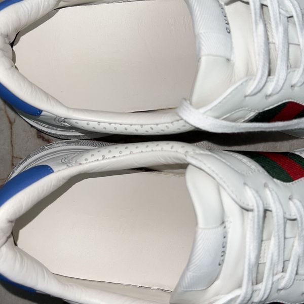Gucci Chunky GG Web Perforated Sneakers White Leather