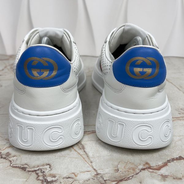 Gucci Chunky GG Web Perforated Sneakers White Leather