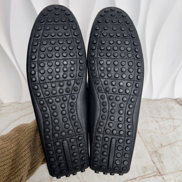 Hockenheim Damier Infini Moccasins Black Leather