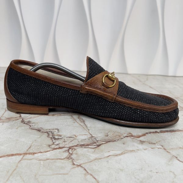 1954 Horsebit Loafers Black Raffia