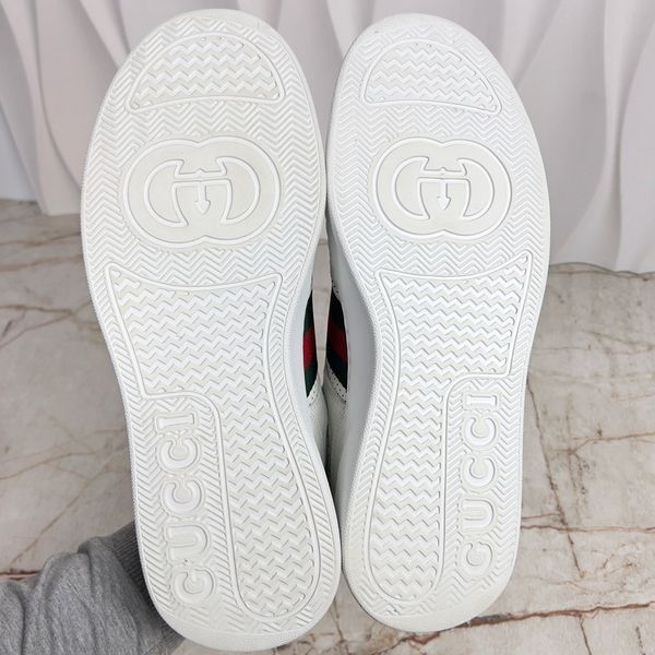 Gucci Chunky GG Web Perforated Sneakers White Leather