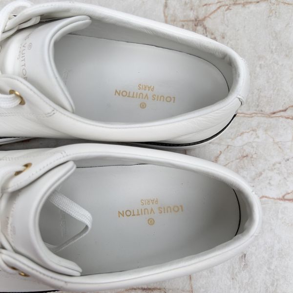 Stellar Sneakers Monogram Trim White Leather