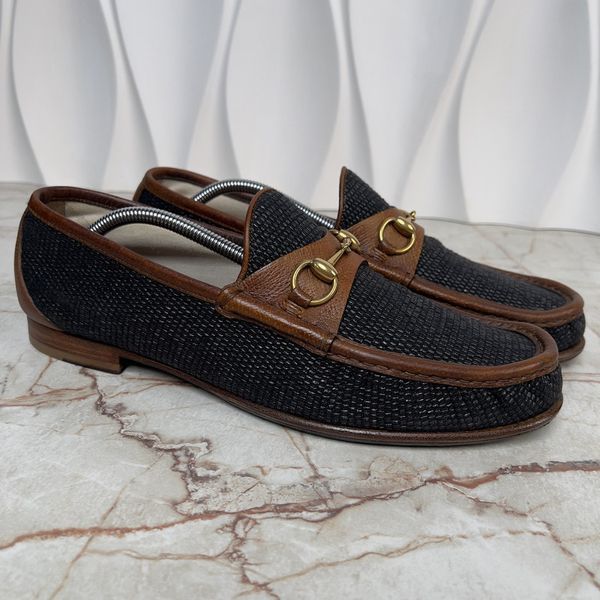 1954 Horsebit Loafers Black Raffia